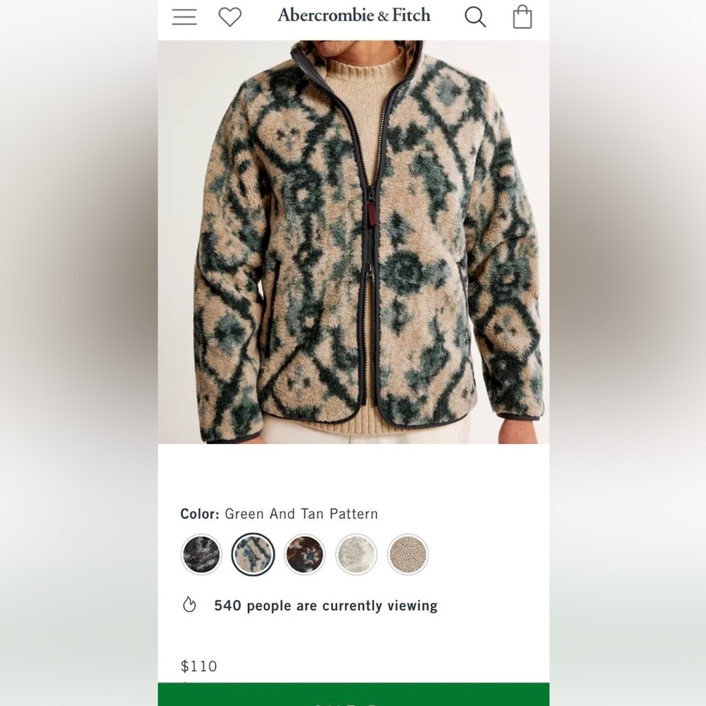 Men’s Abercrombie Cozy Sherpa Jacket